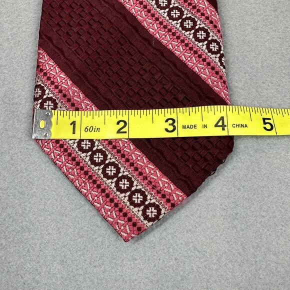 Vintage Sears The Mens Store NeckTie Maroon Red Pink - Picture 7 of 10